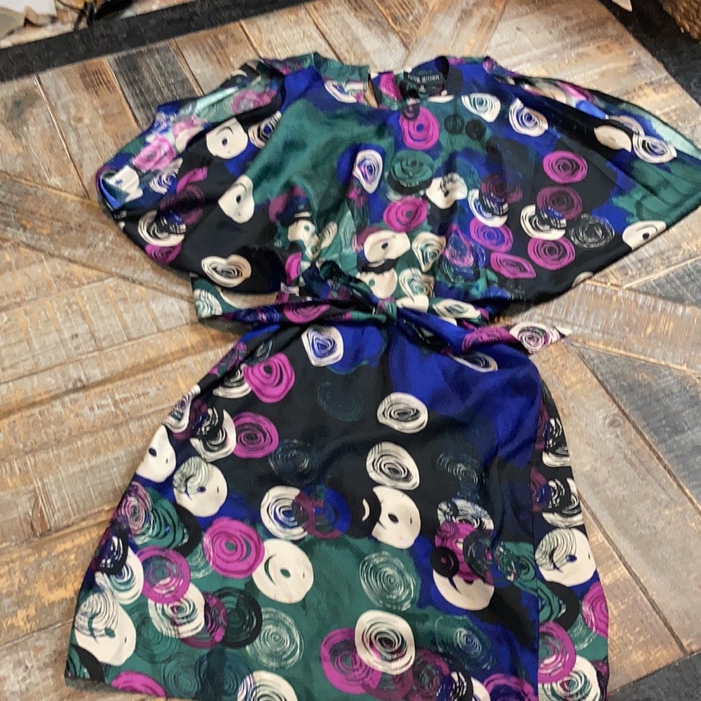 Julie Dillon mod print/cold shoulder dress. Sz 10 - Picture 2 of 2